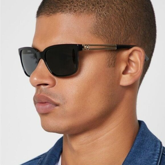 NEW Versace VE4307 GB1/87 Black Grey Square Unisex Sunglasses VE 4307